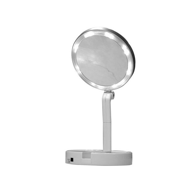 Folding Mirror The takeanywhere LED magnifying mirror JML